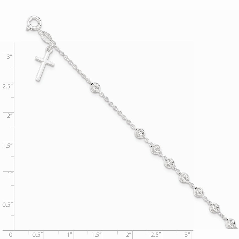 Quality Gold Sterling Silver Cross Charm Bracelet