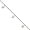Quality Gold Sterling Silver Starfish Dangles 9 inch Anklet