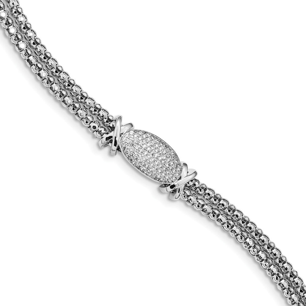 Quality Gold Sterling Silver Rhodium-plated CZ Bracelet