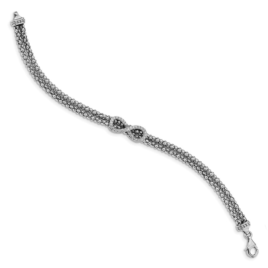 Quality Gold Sterling Silver Rhodium Plated CZ Double Strand Infinity Bracelet