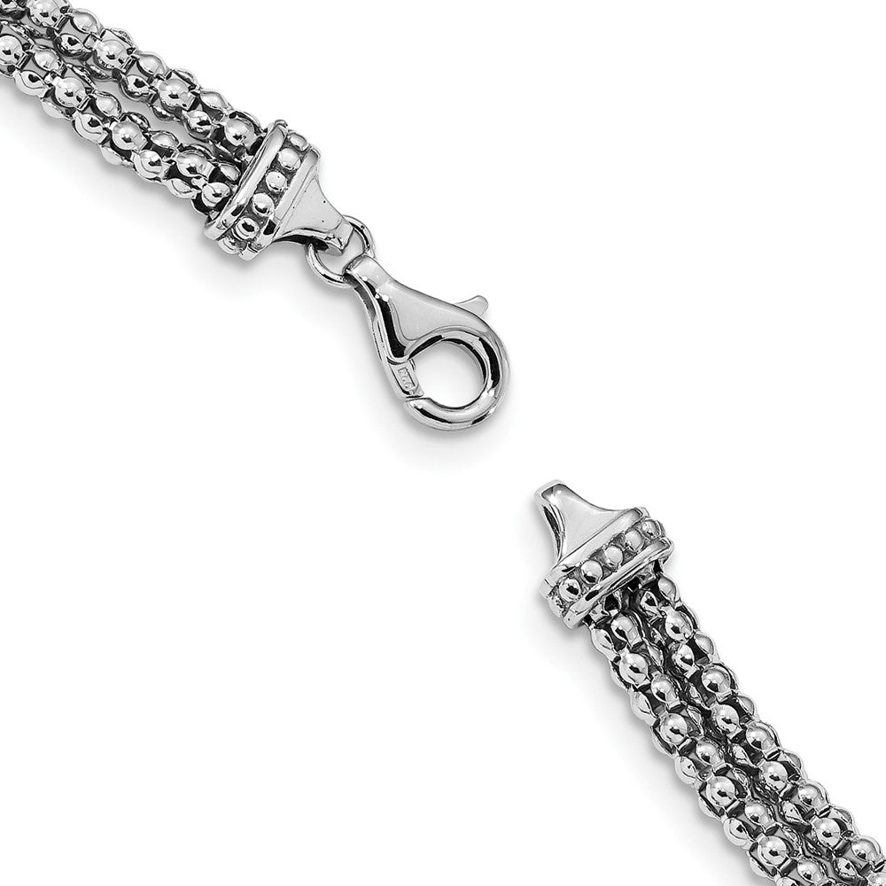 Quality Gold Sterling Silver Rhodium-plated CZ Infinity Multi-strand 7.25in Bracelet