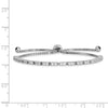 Quality Gold Sterling Silver Rhodium-plated April Birthstone CZ Adj Bracelet