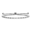 Quality Gold Sterling Silver Rhodium-plated April Birthstone CZ Adj Bracelet