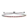 Quality Gold Sterling Silver Rhodium-plated January Birthstone Red CZ Adj Bracelet