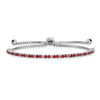 Quality Gold Sterling Silver Rhodium-plated July Birthstone Red CZ Adj Bracelet