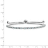 Quality Gold Sterling Silver Rhodium-plated March Birthstone Light Blue CZ Adj Bracelet