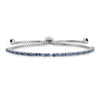 Quality Gold Sterling Silver Rhodium-plated September Birthstone Blue CZ Adj Bracelet