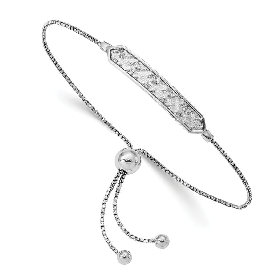 Quality Gold Sterling Silver Rhodium-plated Diamond Cut Adjustable Bracelet