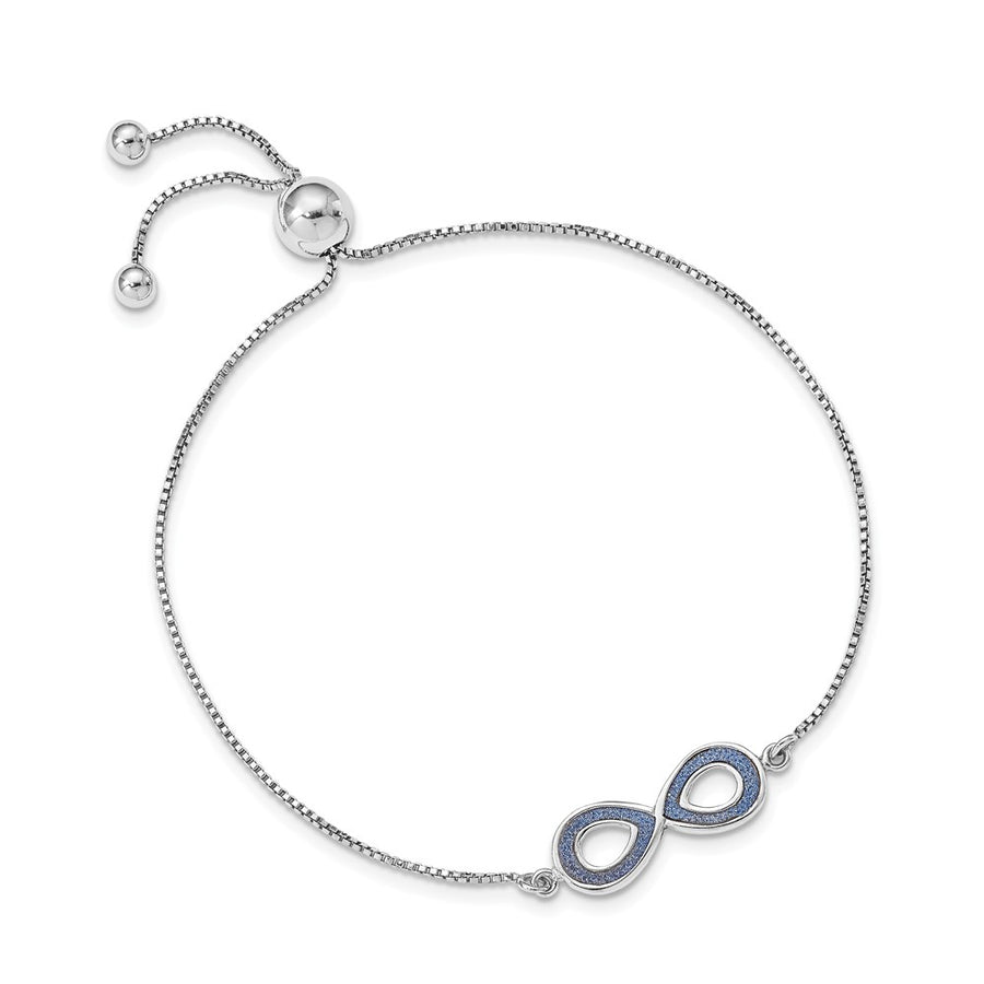 Quality Gold Sterling Silver Rhodium-plated Glitter Infused Infinity Adjustable Bracelet