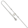 Quality Gold Sterling Silver Clover Dangle with 1in ext Anklet