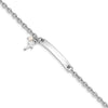 Quality Gold Sterling Silver Rhodium-plated Cross FWC Pearl Bar Bracelet