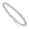 Quality Gold Sterling Silver Rhod-plated Polished CZ Bracelet