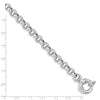 Quality Gold Sterling Silver Rhodium Plated Polished Rolo Link Bracelet