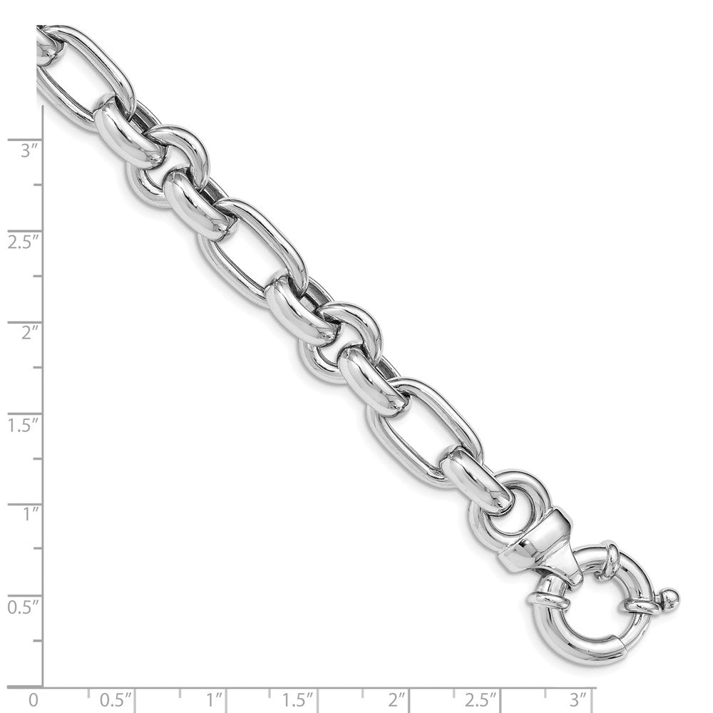 Quality Gold Sterling Silver Rhodium Plated Polished Link Bracelet