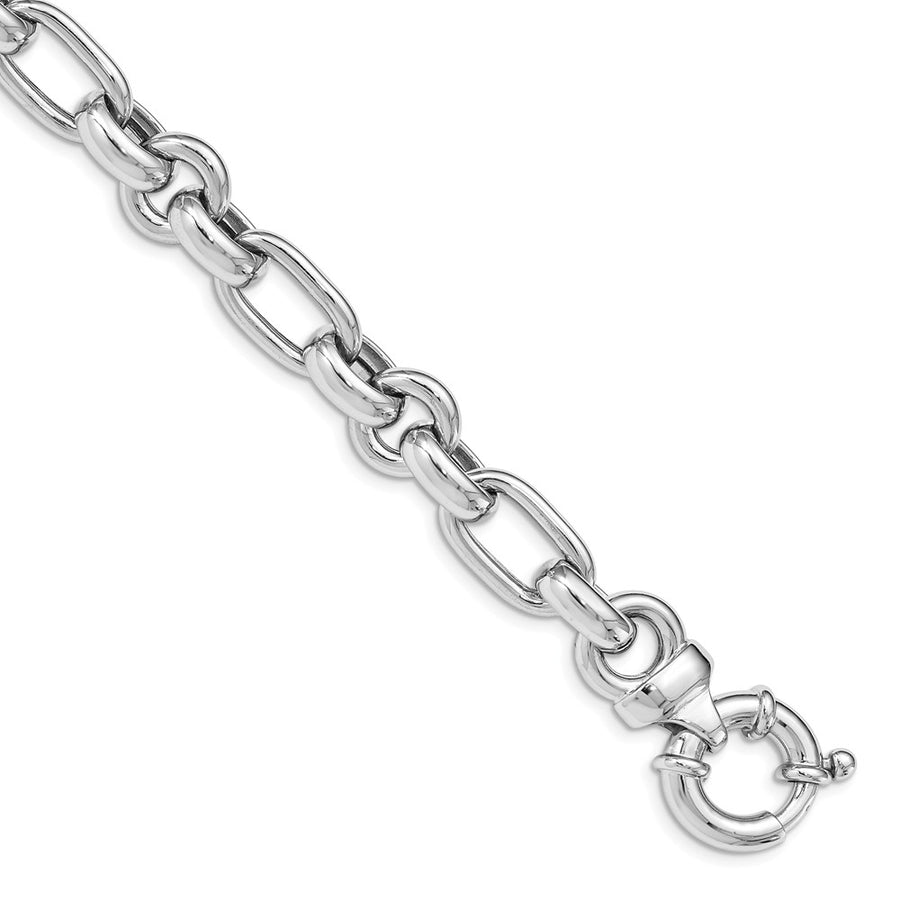 Quality Gold Sterling Silver Rhodium Plated Polished Link Bracelet