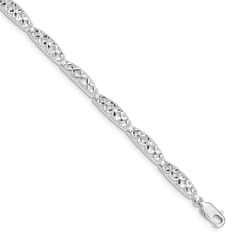 Quality Gold Sterling Silver Diamond-cut X Bracelet
