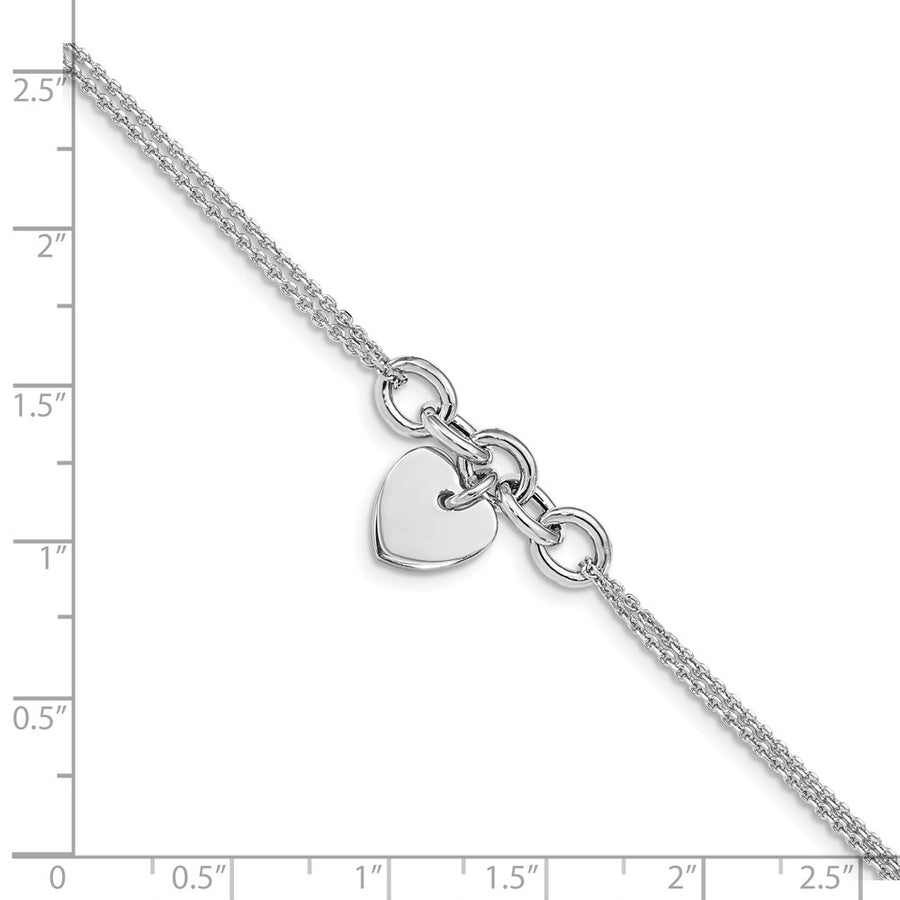 Quality Gold Sterling Silver Rhodium-plated Heart Multi-strand Bracelet