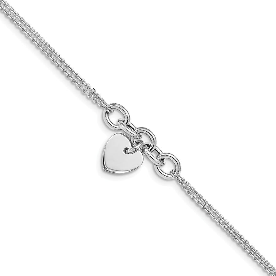 Quality Gold Sterling Silver Rhodium-plated Heart Multi-strand Bracelet