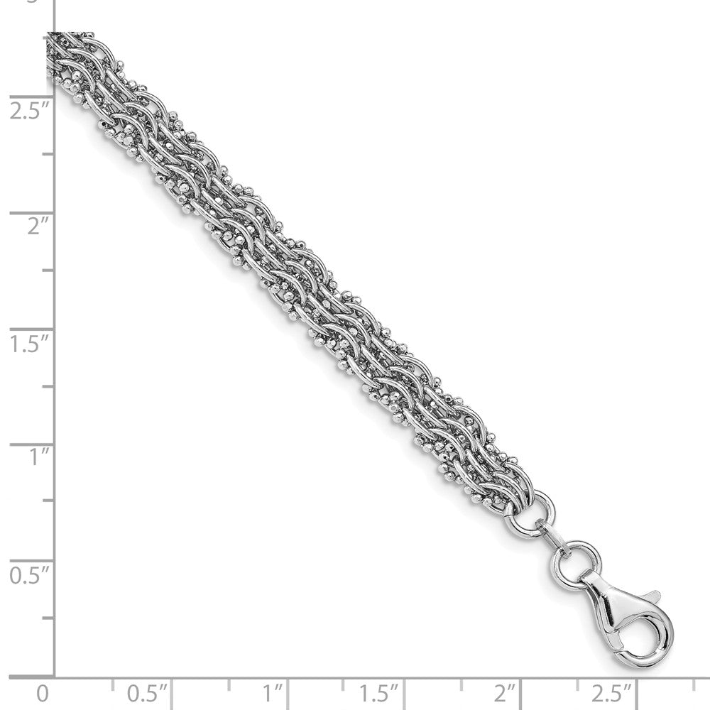 Quality Gold Sterling Silver Rhodium-plated Fancy Woven Bracelet