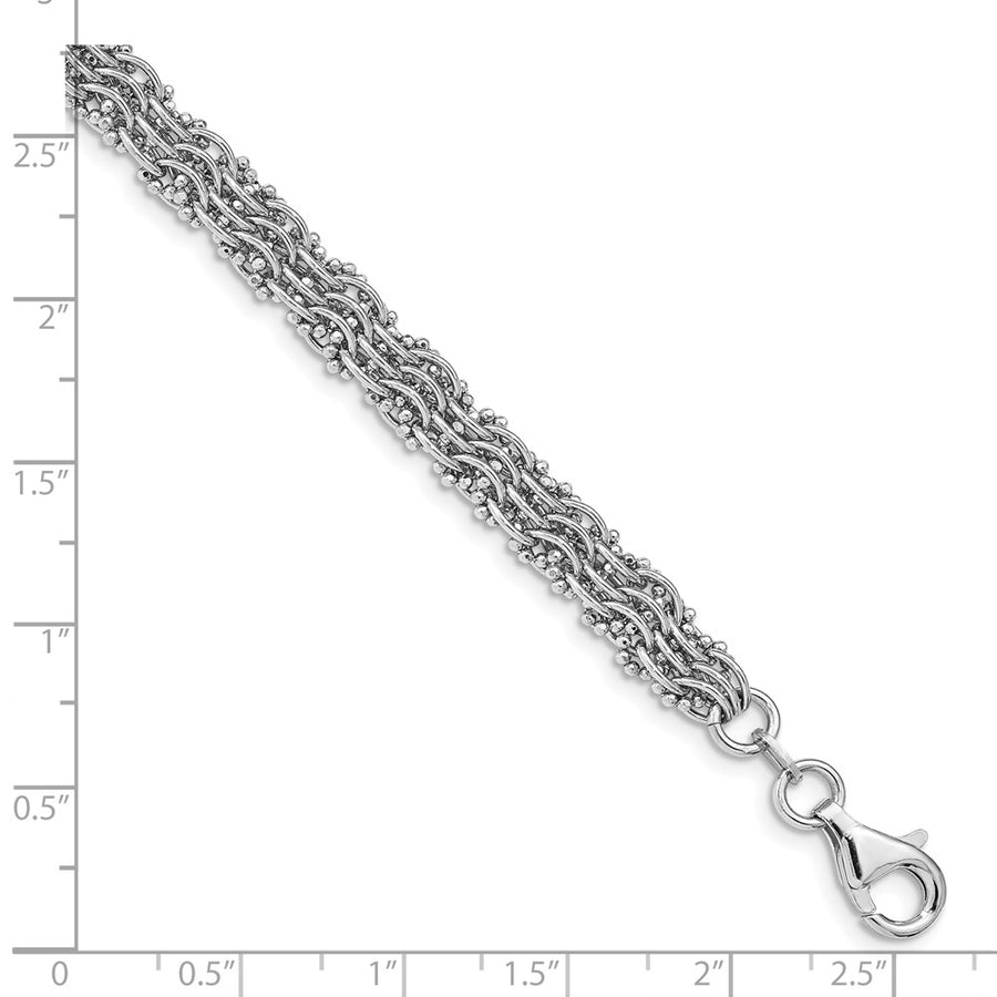 Quality Gold Sterling Silver Rhodium-plated Fancy Woven Bracelet