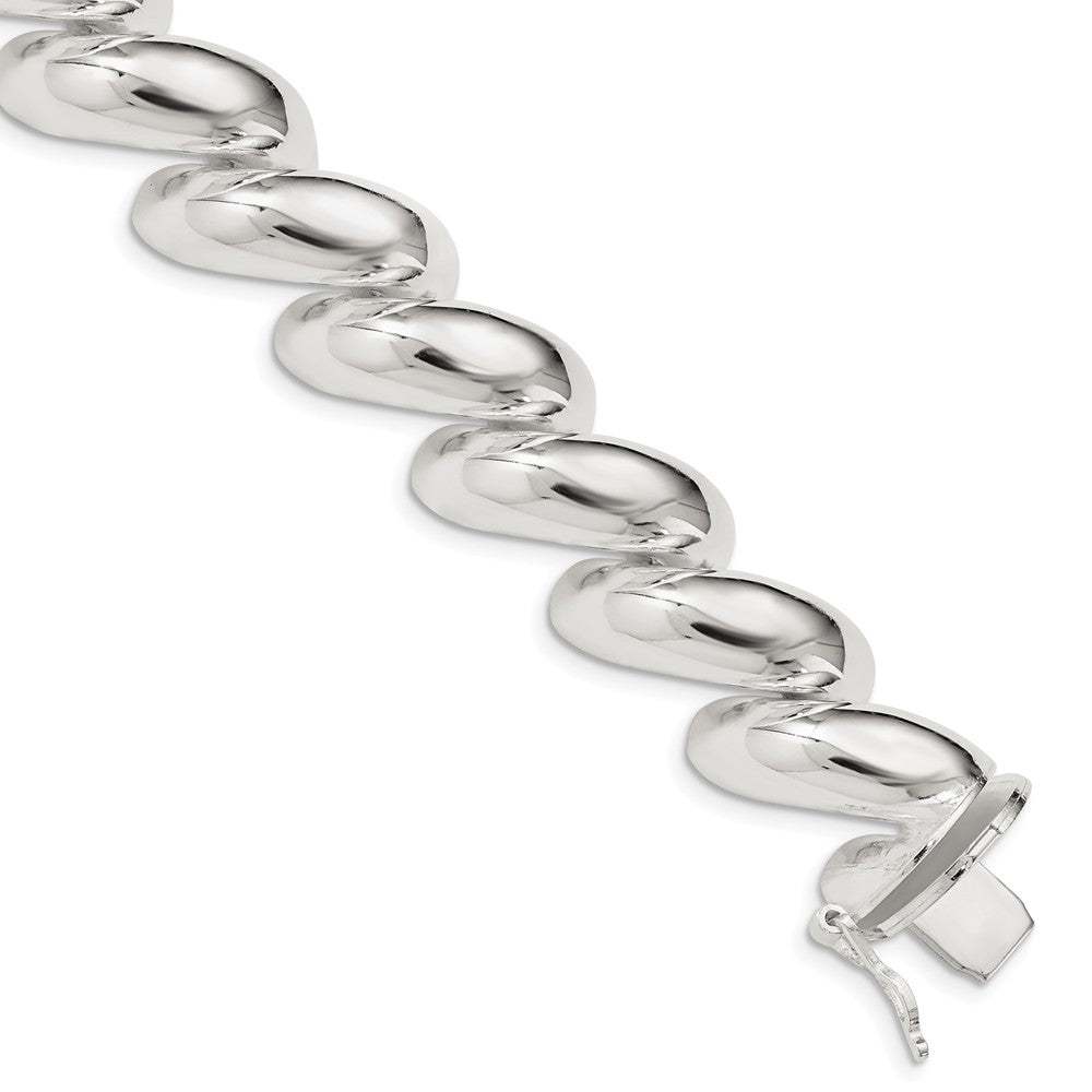 Quality Gold Sterling Silver 14mm Polished San Marco 7.5in Bracelet