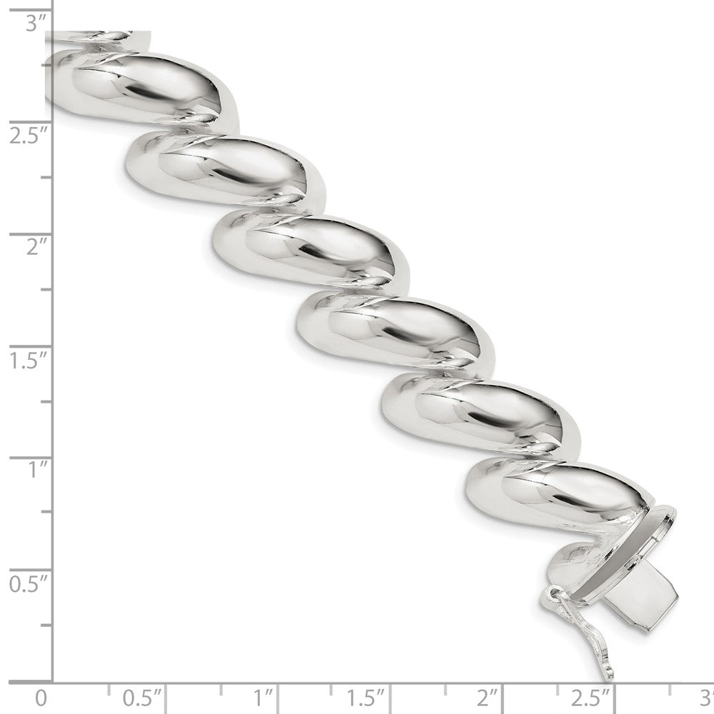 Quality Gold Sterling Silver 14mm Polished San Marco 7.5in Bracelet