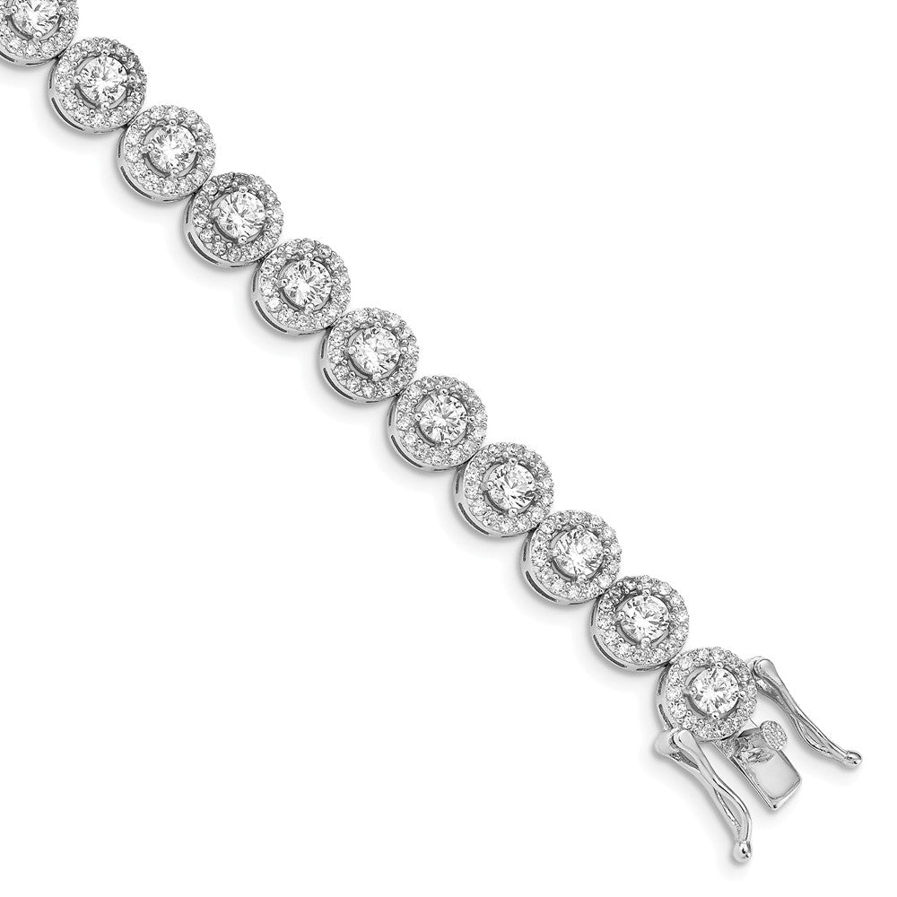 Quality Gold Sterling Silver Rhod-plated CZ Tennis Bracelet