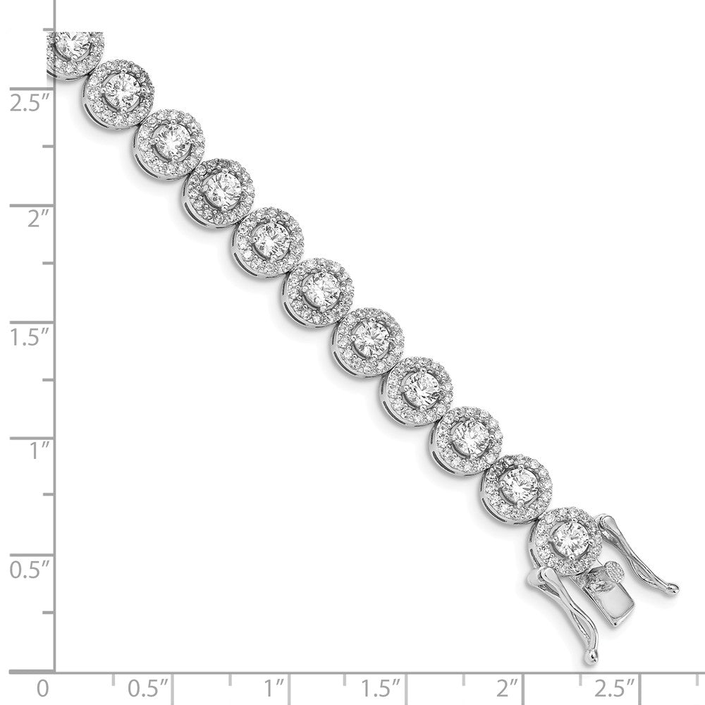 Quality Gold Sterling Silver Rhod-plated CZ Tennis Bracelet