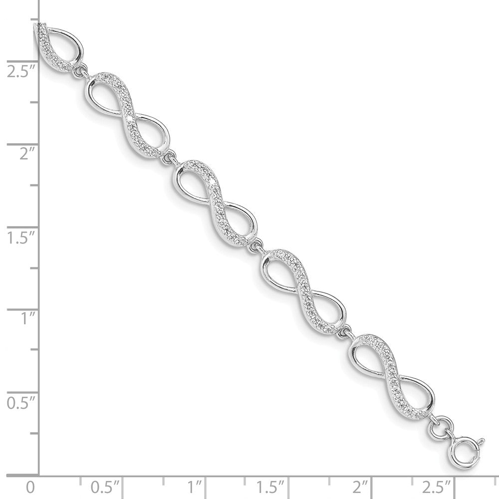 Quality Gold Sterling Silver Rhodium Plated CZ Infinity Bracelet