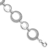 Quality Gold Sterling Silver Rhodium-plated CZ Circle Bracelet