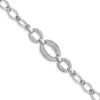 Quality Gold Sterling Silver Rhodium-plated CZ 3-Oval 7.5in Bracelet