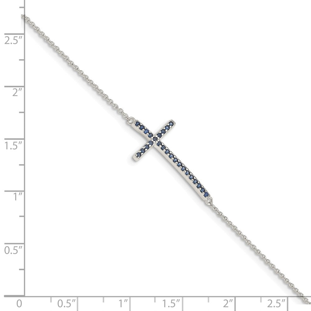 Quality Gold Sterling Silver Black CZ Cross Bracelet