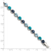 Quality Gold Sterling Silver Rhodium-plated Multi-shade Blue Crystal Bracelet