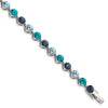 Quality Gold Sterling Silver Rhodium-plated Multi-shade Blue Crystal Bracelet