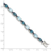 Quality Gold Sterling Silver Rhodium-plated Oval London Blue Sky Blue Topaz Bracelet