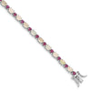 Quality Gold Sterling Silver Rhodium-plated White Opal & Rhodolite Bracelet