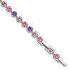 Quality Gold Sterling Silver Rhodium-plated Pink Purple Crystal Bracelet