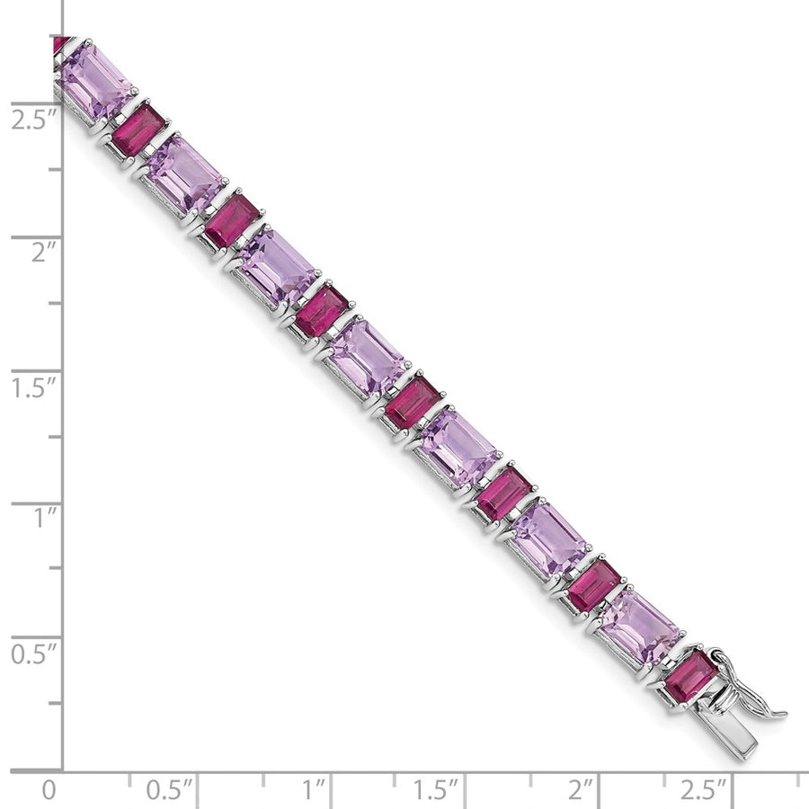 Quality Gold Sterling Silver Rhodium-plated Amethyst & Rhodolite Bracelet