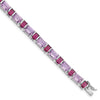 Quality Gold Sterling Silver Rhodium-plated Amethyst & Rhodolite Bracelet