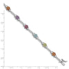 Quality Gold Sterling Silver Rhodium-plated Multi-gemstone Bracelet