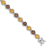 Quality Gold Sterling Silver Rhodium-plated Smoky Quartz & Citrine Bracelet