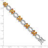 Quality Gold Sterling Silver Rhodium-plated Citrine Flower & White Topaz Bracelet