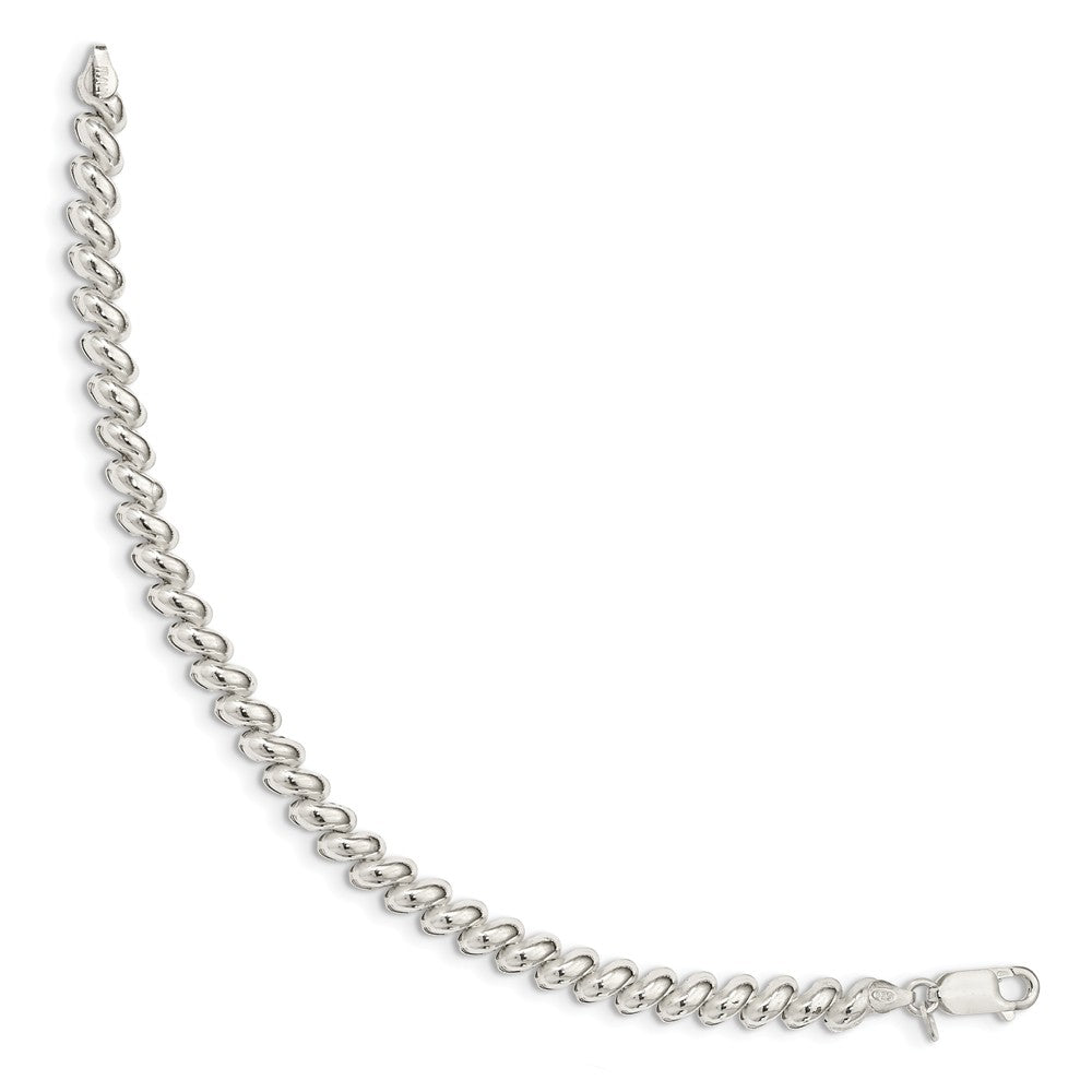 Quality Gold Sterling Silver 6.25mm Polished San Marco 7.5in Bracelet