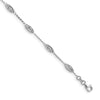 Quality Gold Sterling Silver Rhodium-plated Diamond-cut Oval Beads Bracelet