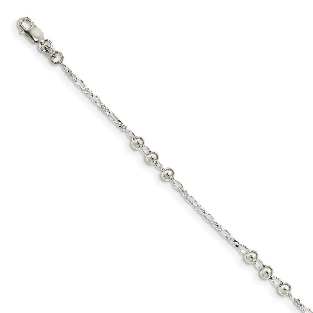 Quality Gold Sterling Silver Diamond Cut Beaded Bracelet