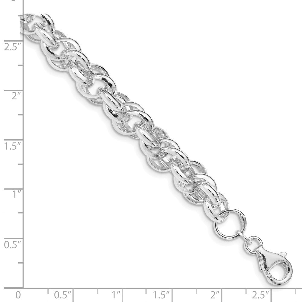 Quality Gold Sterling Silver Polished 1.25 in ext. Fancy Link Bracelet