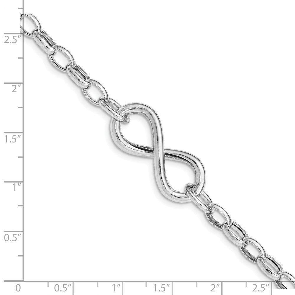 Quality Gold Sterling Silver Rhodium Plated Polished Infinity Link Bracelet