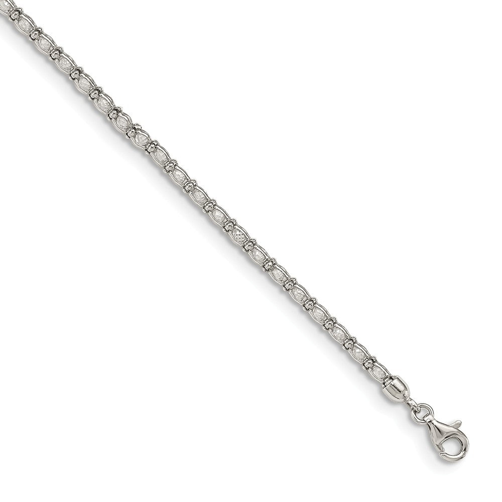 Quality Gold Sterling Silver Enclosed CZ Chain Bracelet