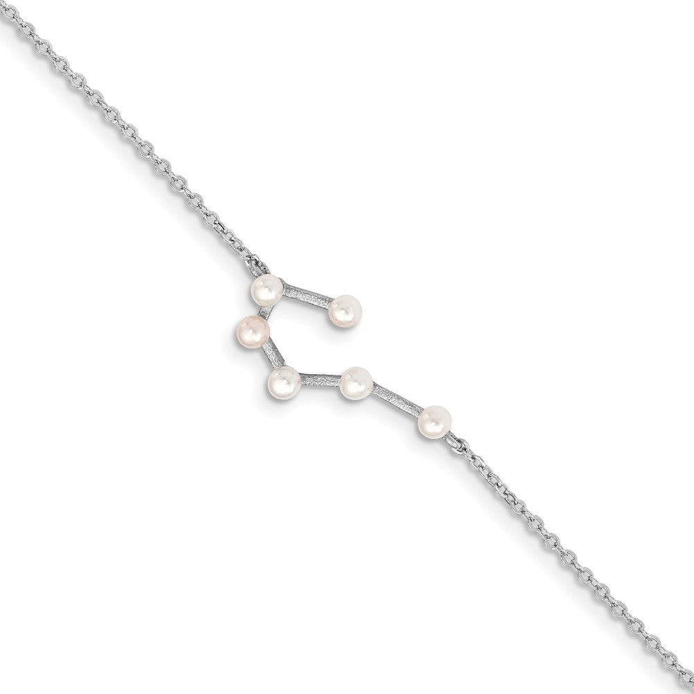 Quality Gold Sterling Silver Rhod-plat 6 2-3mm FWC Pearl Cancer Bracelet