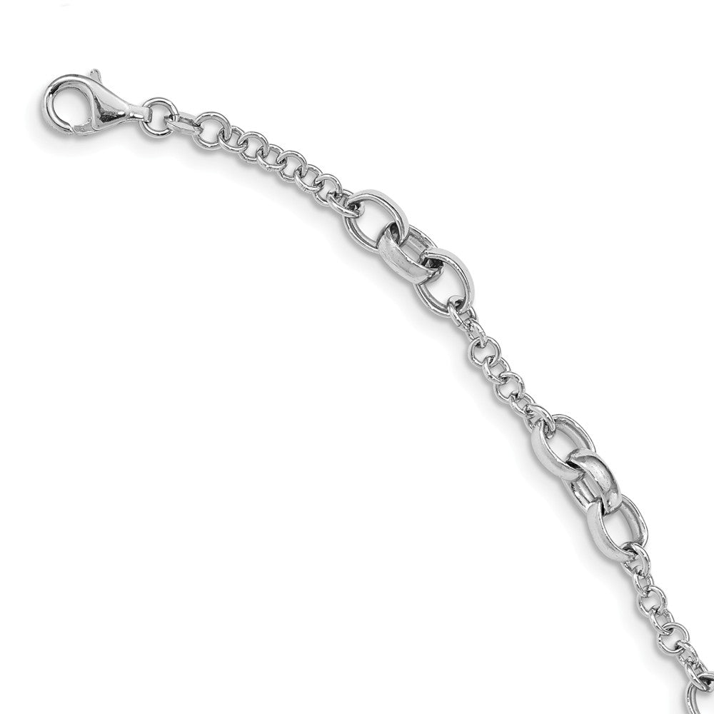 Quality Gold Sterling Silver Rhodium-plated Fancy Link Bracelet